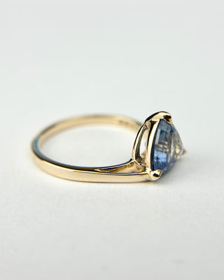 Blue Sapphire Trillion Ring