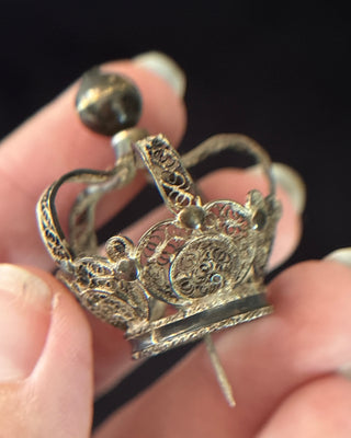 Antique Silver Filigree Crown From Portugal
