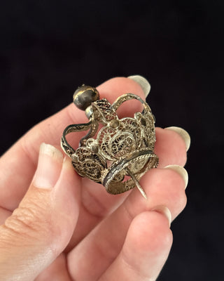 Antique Silver Filigree Crown From Portugal