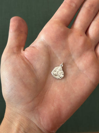 Silver Stamped Floral Artifact Charm 1