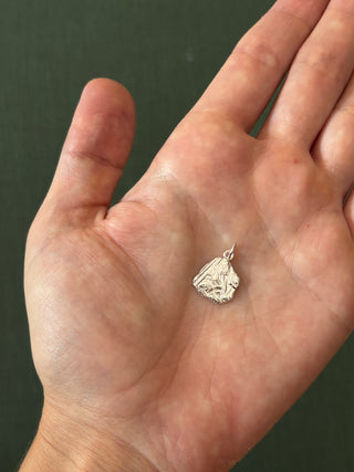 Silver Stamped Floral Artifact Charm 2