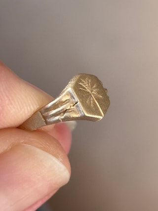 Custom Palm Tree MIGNOLO Pinky Signet Ring