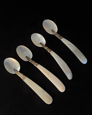 Antique Mother Of Pearl and Silver Spoons