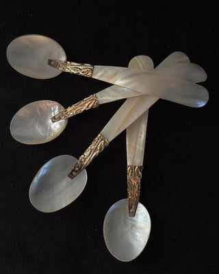 Antique Mother Of Pearl and Silver Spoons