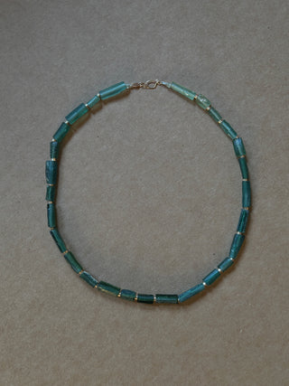 Ancient Roman Glass and Gold Necklace