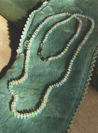 White Ethiopian Opal Beaded Necklace