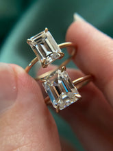Load image into Gallery viewer, Emerald Cut Moissanite Engagement Ring 1.6ct
