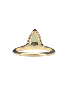Pear Cut Mint Green Tourmaline Ring