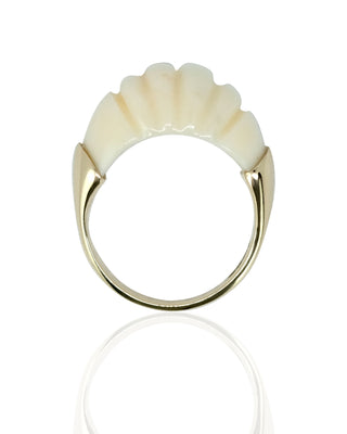 Carved White Coral Paradiso Ring