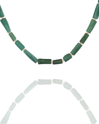 Ancient Roman Glass and Gold Necklace