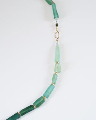 Ancient Roman Glass and Gold Necklace