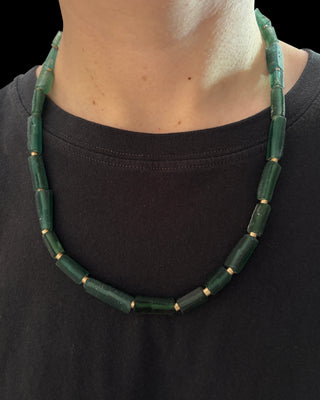 Ancient Roman Glass and Gold Necklace