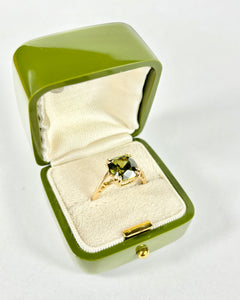 Olive Green Zircon Ring