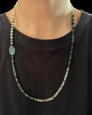 Mixed Opal, Roman Glass, and Pearl Necklace