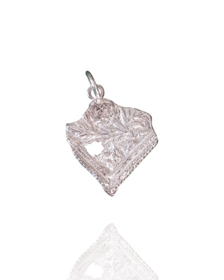 Silver Stamped Floral Artifact Charm 8