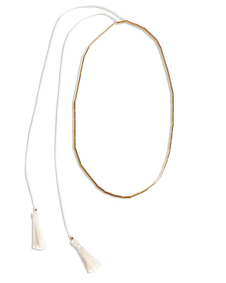 Gold Tube Bead Adjustable Necklace