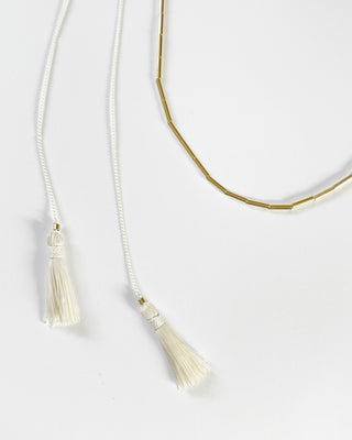 Gold Tube Bead Adjustable Necklace