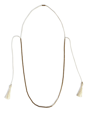 Gold Tube Bead Adjustable Necklace