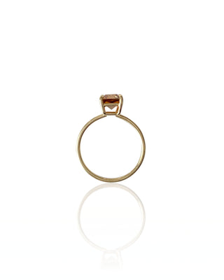 Scissor Cut Peach Zircon Ring
