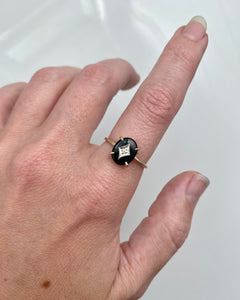 Onyx And White Gold Ring