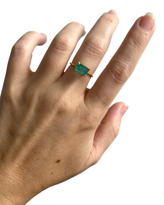 East/West Emerald Ring