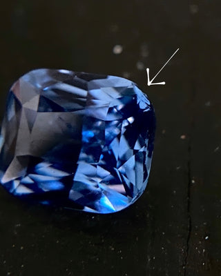 Blue Cushion Cut Sapphire Ring