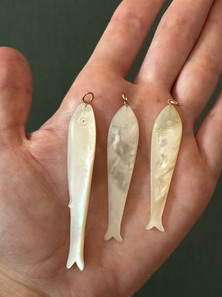 Large Mother Of Pearl Fish Pendant