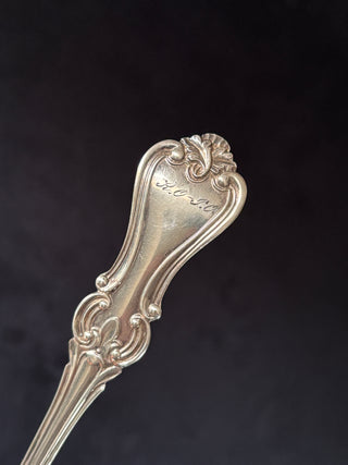 Nickel Silver Sugar Sifter Spoon With Pierced Scallop Shell