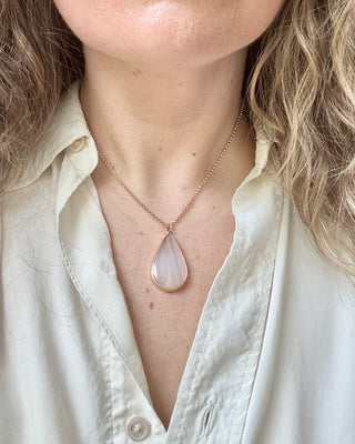 "Georgia" Iris Agate Tear Drop Pendant