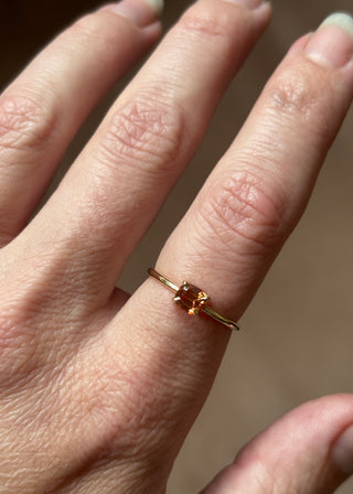 Orange Spessartite Garnet Ring