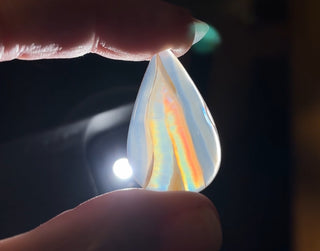 "Georgia" Iris Agate Tear Drop Pendant