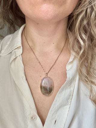 "Meadow" Moss Agate Large Oval Pendant