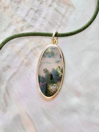 "Terrarium" Moss Agate Oval Pendant