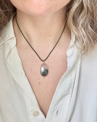 "Cliff" Moss Agate Oval Pendant