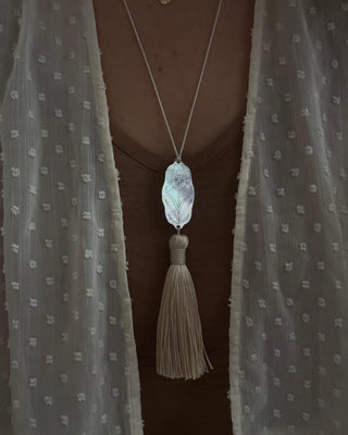 Mother Of Pearl And Tassel Iris Necklace