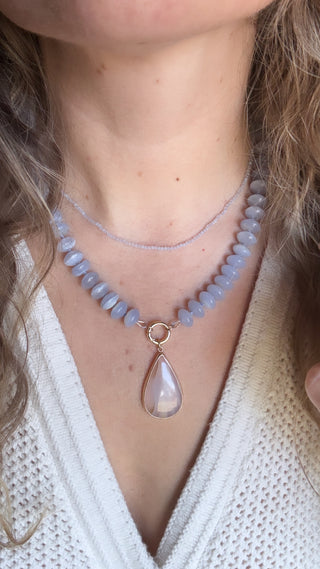 "Georgia" Iris Agate Tear Drop Pendant