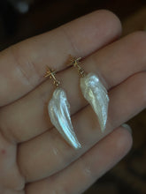 Load image into Gallery viewer, Pearl Wing Earrings
