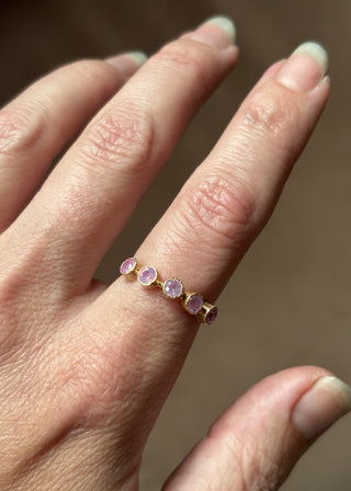 Purple Pink 5-Stone Sapphire Stacking Ring