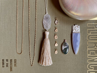 Mother Of Pearl And Tassel Iris Necklace