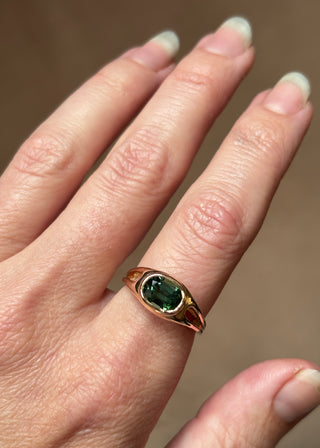 Green Oval Tourmaline Ring