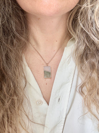 "Windswept" Moss Agate Rectangle Pendant