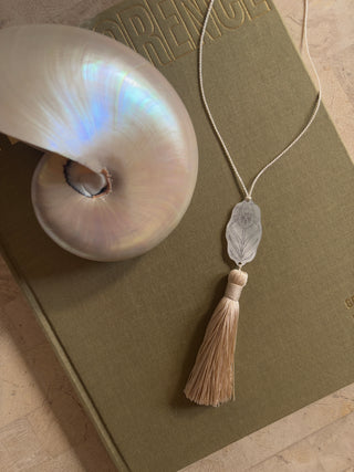 Mother Of Pearl And Tassel Iris Necklace