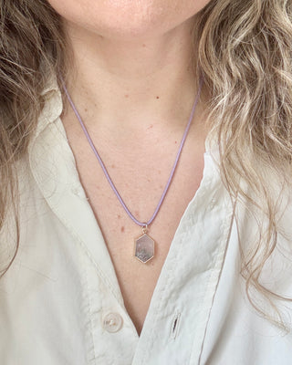 "Canopy" Moss Agate Hexagonal Pendant
