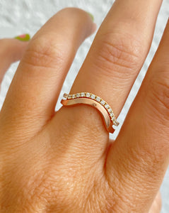 Half Eternity Diamond ONDA Ring In 14k Yellow Gold