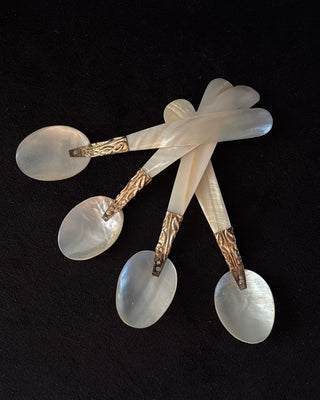 Antique Mother Of Pearl and Silver Spoons