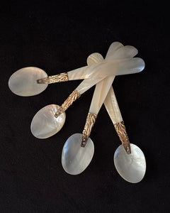 Antique Mother Of Pearl and Silver Spoons