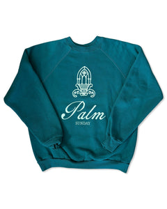 VINTAGE CREST SWEATSHIRT TEAL MEDIUM