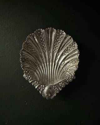 Ornate Antique English Sterling Silver Shell Dish