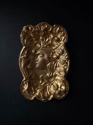 Vintage Art Nouveau Brass Dish