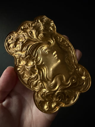 Vintage Art Nouveau Brass Dish